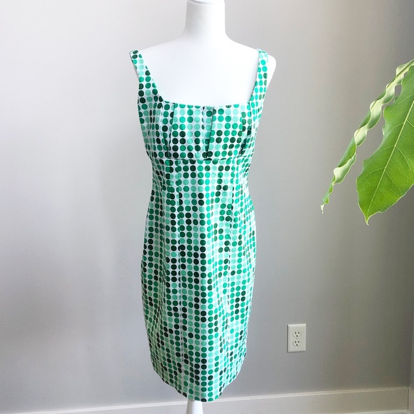 Calvin Klein Dresses & Skirts - SOLD! CK Green Polka Dot Dress Sz 10